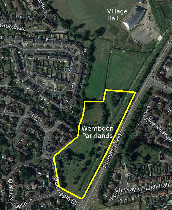 An aerial view showing the extent of Wembdon Parklands