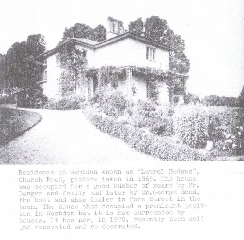 Archive photo of house known as Laurel Hedges, Chruch Road, with annotation about its former occupants