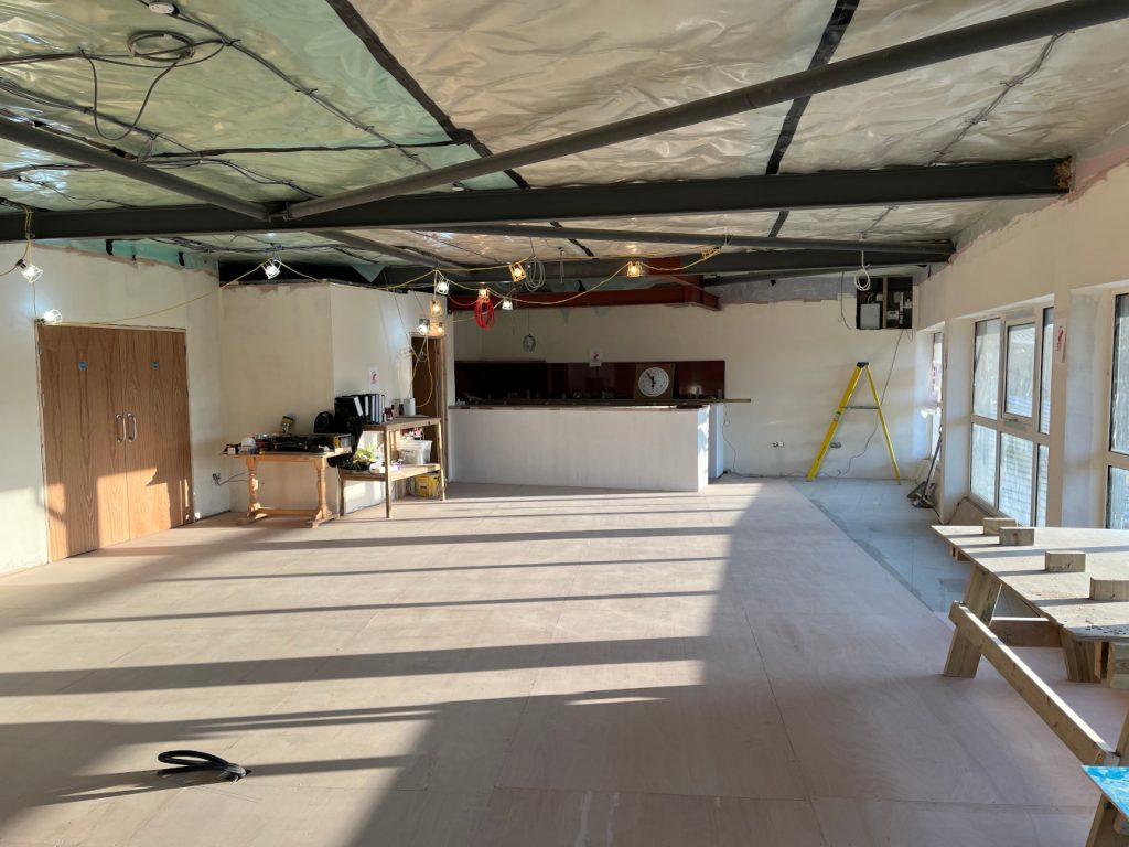 The upstairs room at the Village Hall - early May 2022