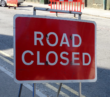 A Road Closed sign